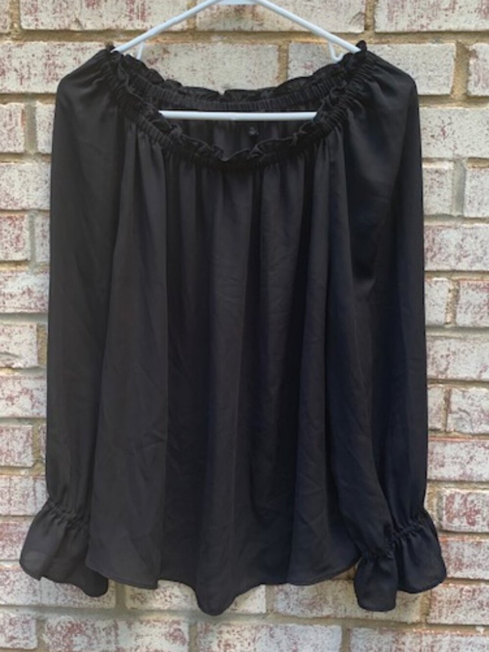 Talbots black peasant blouse size XL